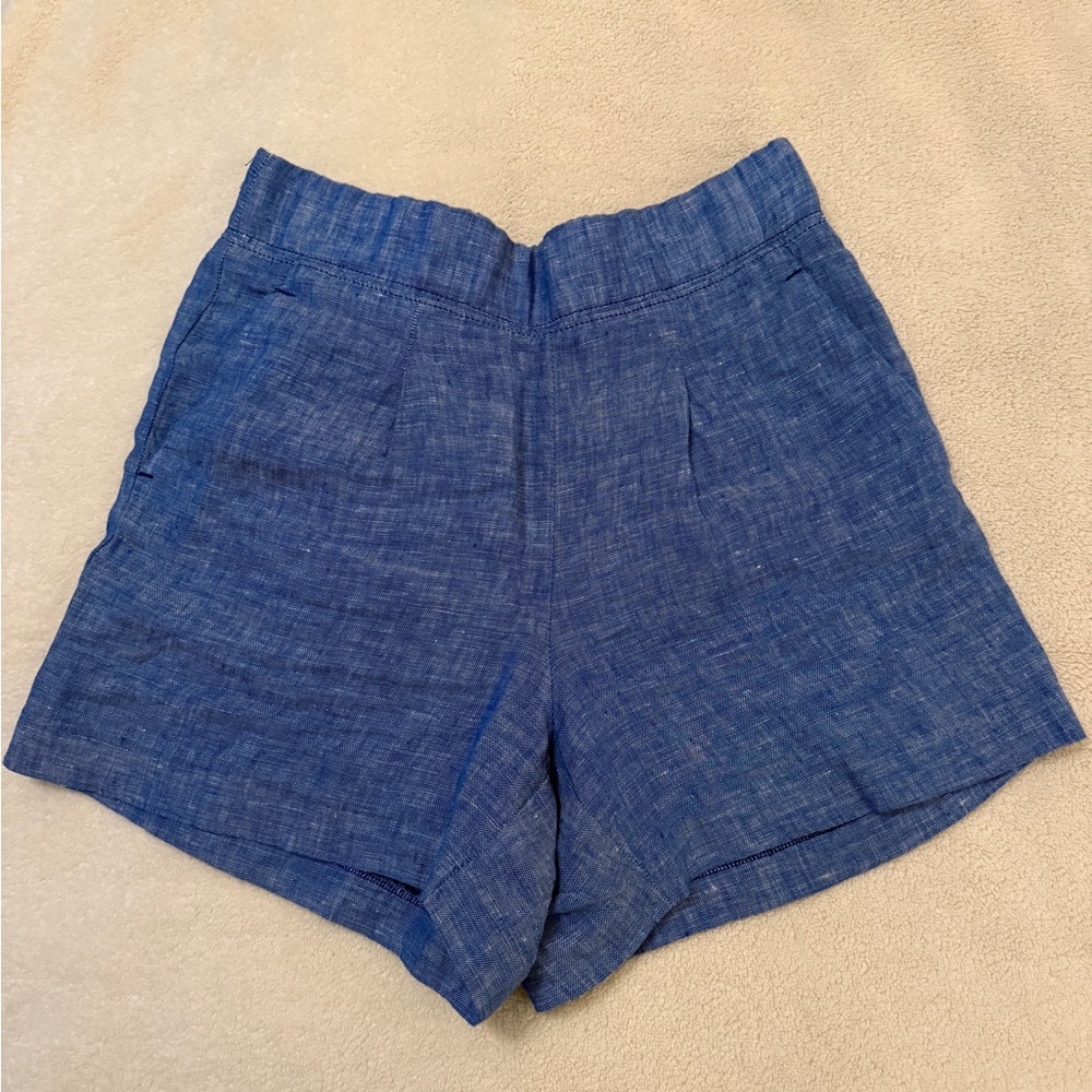 Lilly Pulitzer Blue Pull-On Linen-Blend Shorts